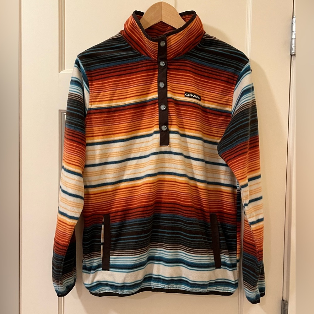 Cinch • Sierra Polar Fleece Pullover • Serape Stripe Western • Size L